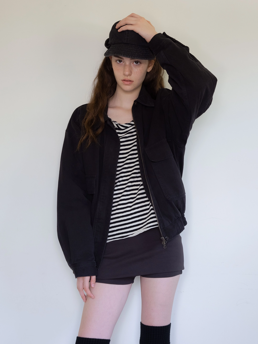 헤더먼트 90s garment washing jumper (black) 상품 이미지 2