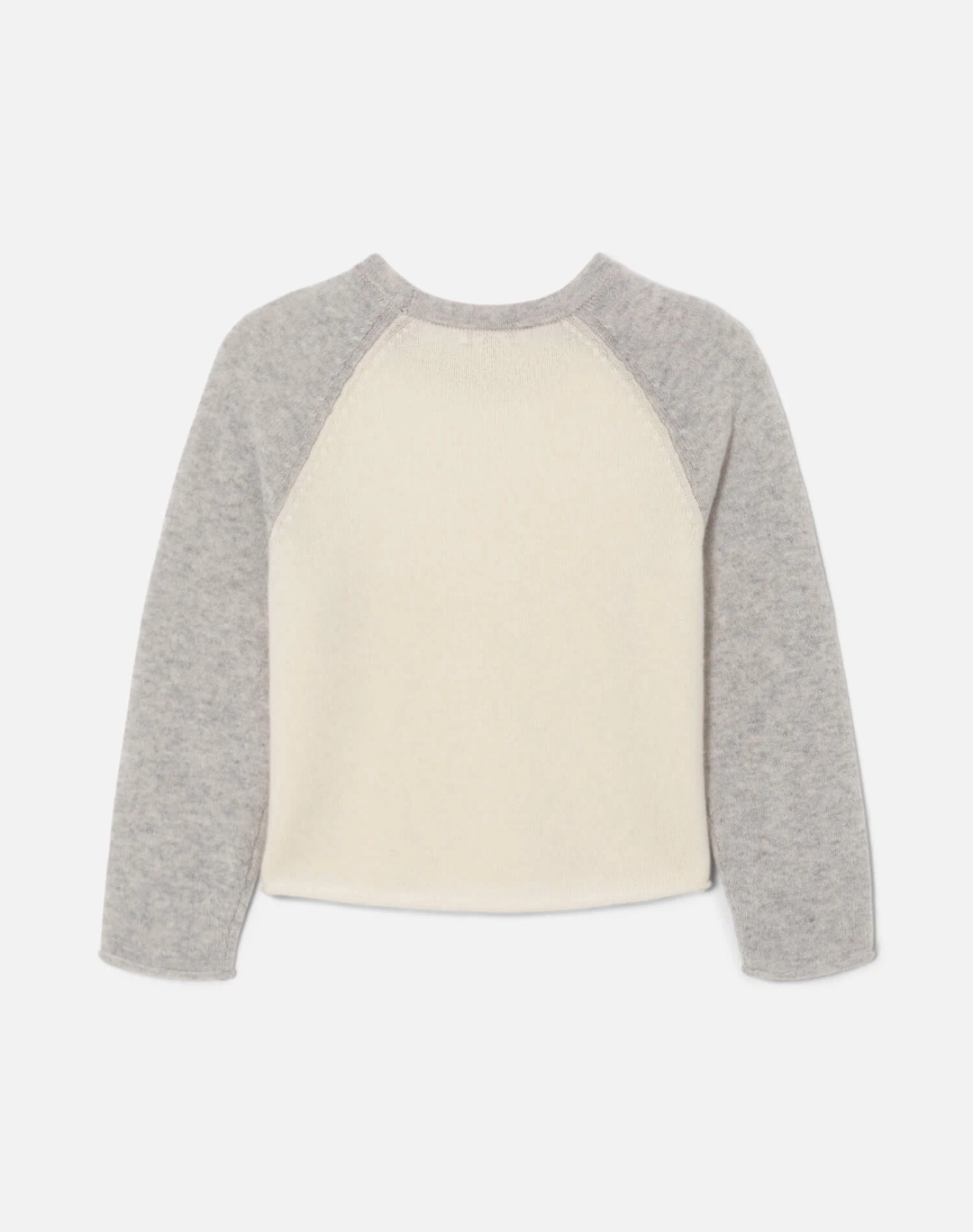 리던 Featherweight Cashmere Baseball Raglan - Ivory/Light Heather Grey 상품 이미지 2