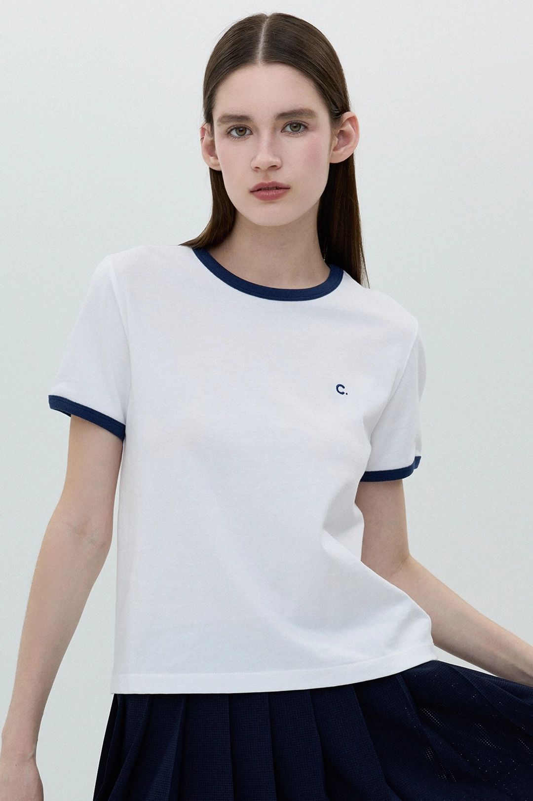 클로브 [25SS clove] Symbol Logo Ringer T-Shirt (White) 상품 이미지 1