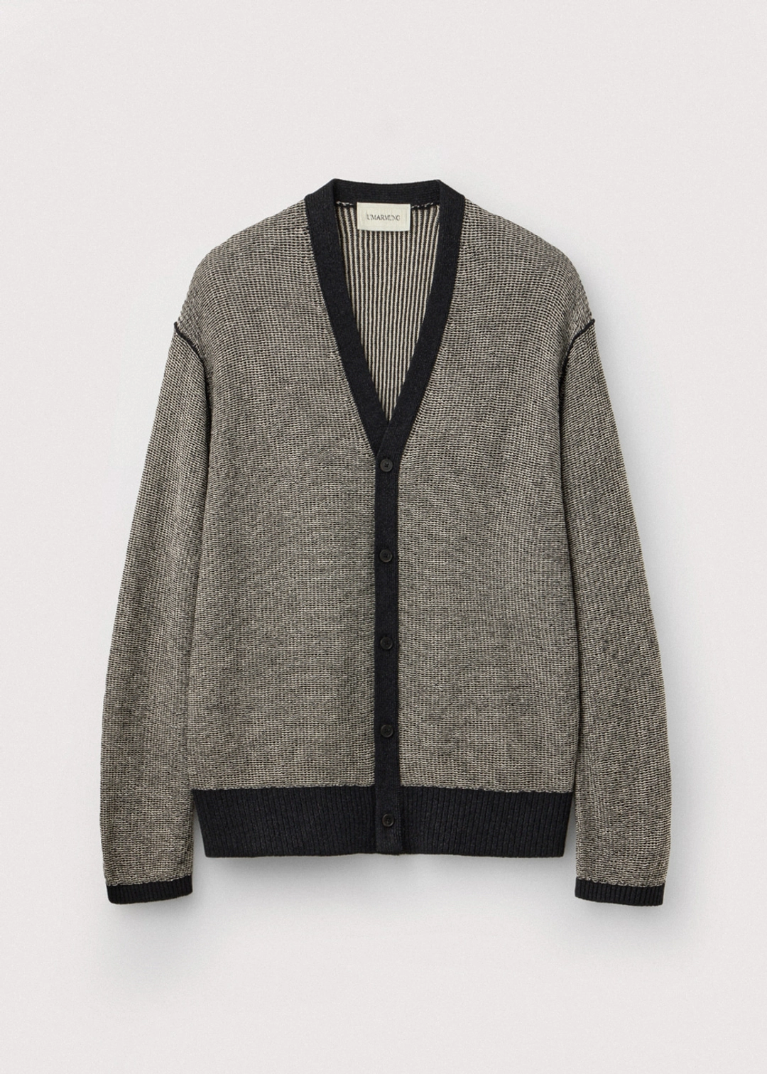 우마뭉 Japanese paper yarn Y neck cardigan_Marble 상품 이미지 1