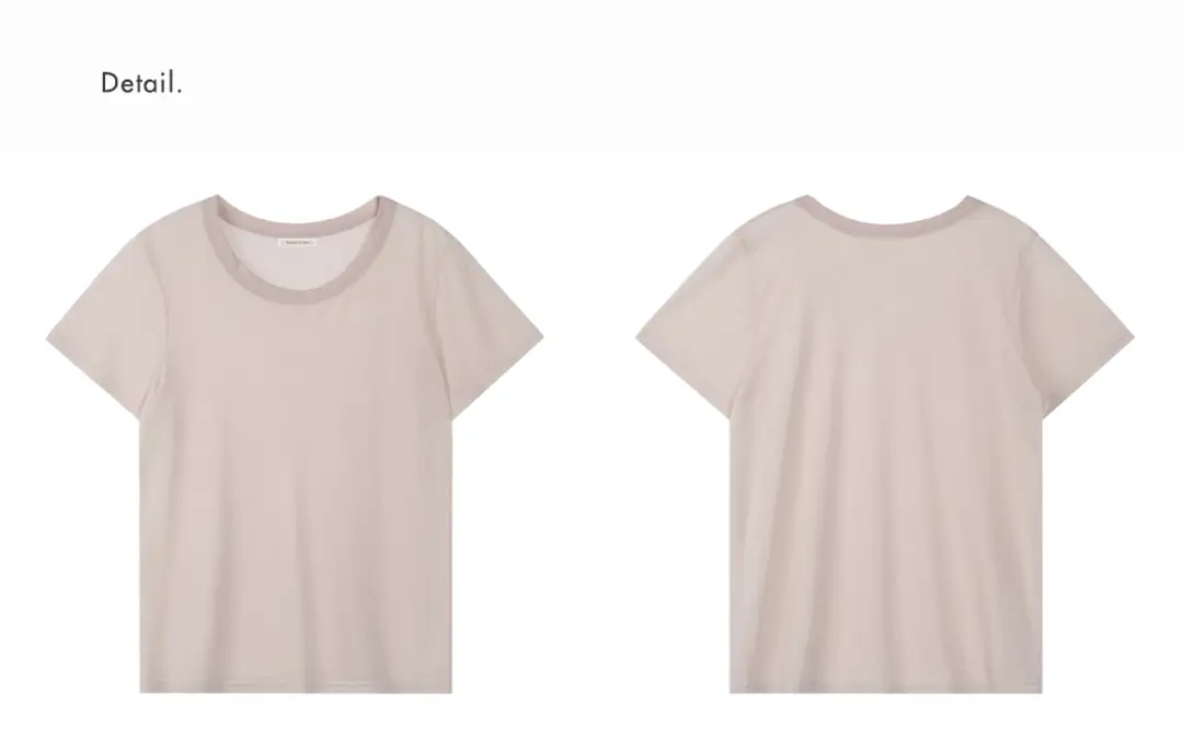 메종드이네스 BASIC TENCEL T-SHIRT_LIGHT BEIGE 상품 이미지 3