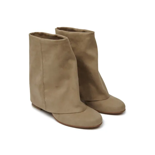 2-WAY SLOUCHY  BOOTS / BEIGE