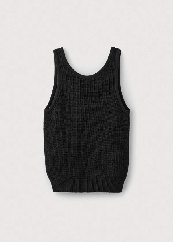 Korean paper yarn two way vest_Black