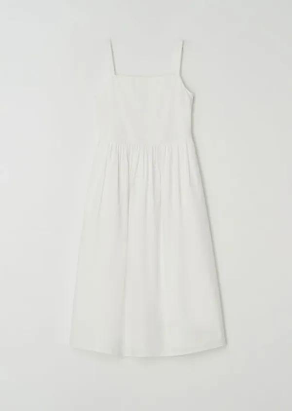 bustier shirring dress-ivory