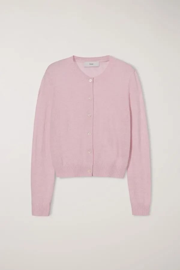 ESSENTIAL CREWNECK KNIT CARDIGAN SOFT PINK_UDSW6A209P1