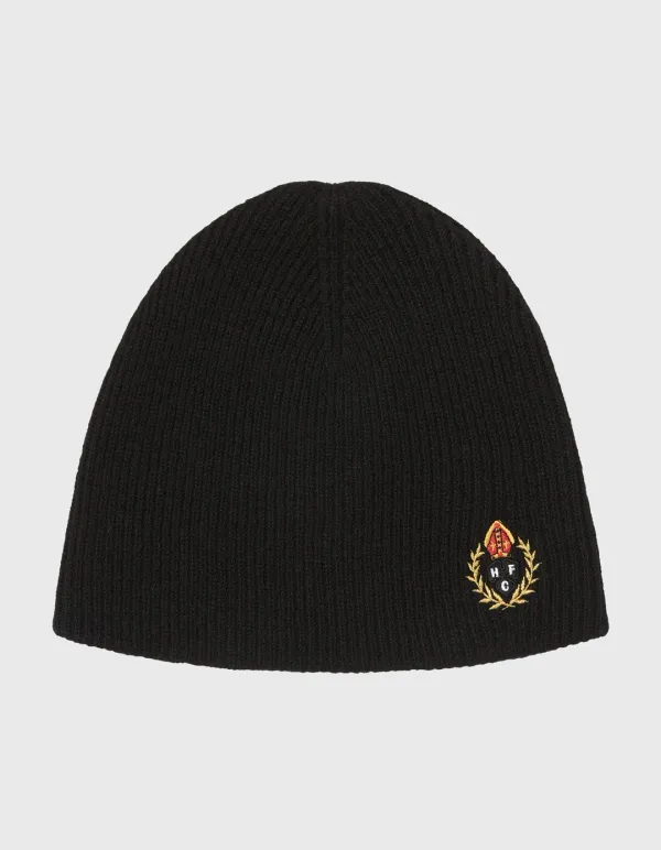 CREST WOOL BEANIE / Black