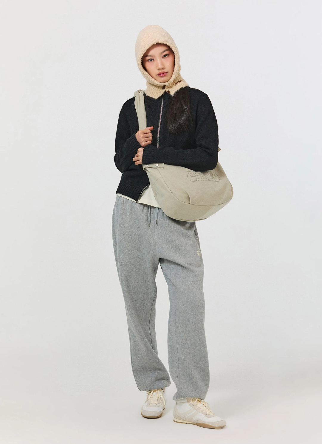 이미스 VINTAGE COTTON CROSSBODY BAG-ASH BEIGE 상품 이미지 2