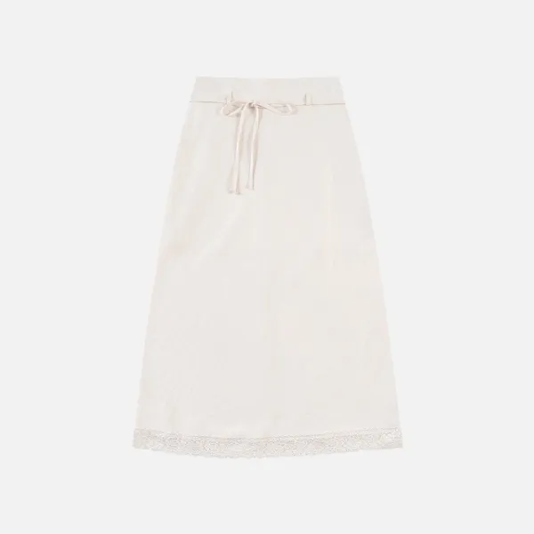 SIST9059 레이스 실키 롱 스커트_Cream