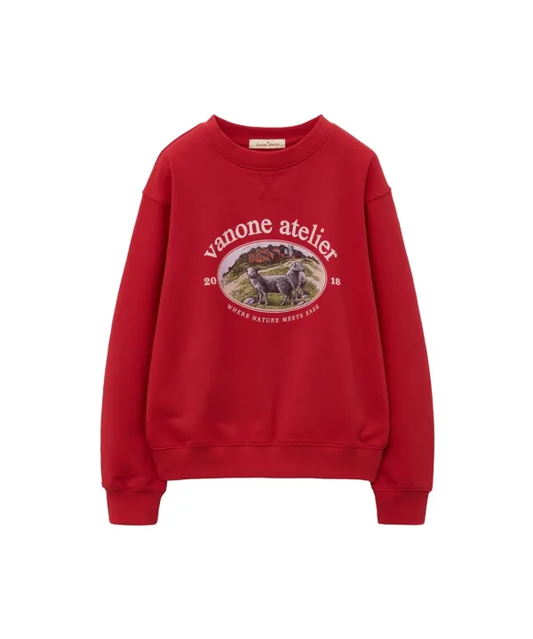 A3551 Nature heritage 스웨트 셔츠_Red