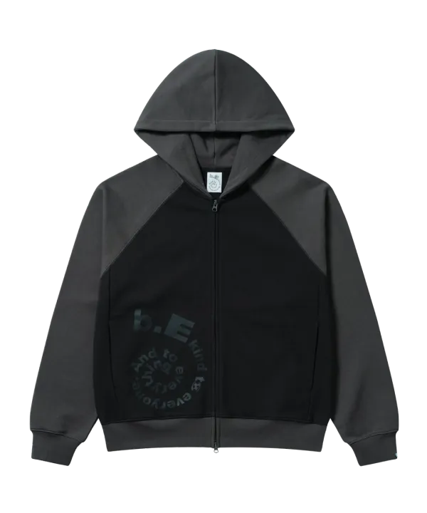 SAN SAN X b.E ZIP-UP HOODIE [CHARCOAL]