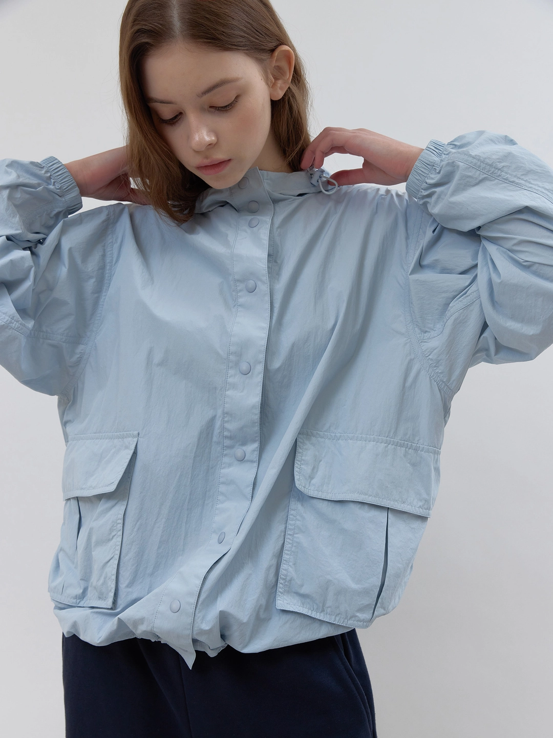 헤더먼트 parachute hoodie jumper (baby blue) 상품 이미지 1