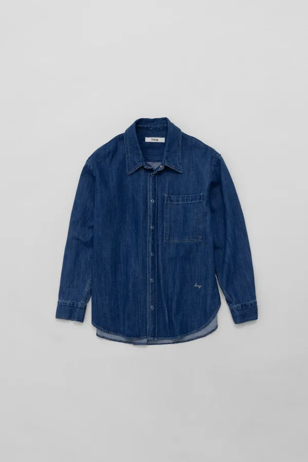 3rd) a classic denim shirt (mid blue)