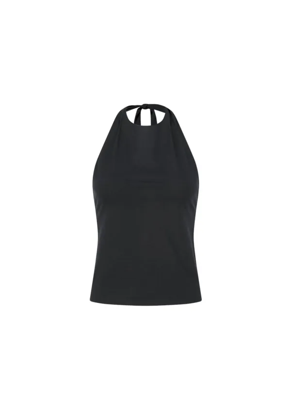 [1 size 예약주문] Jersey Halter Neck Top, Charcoal
