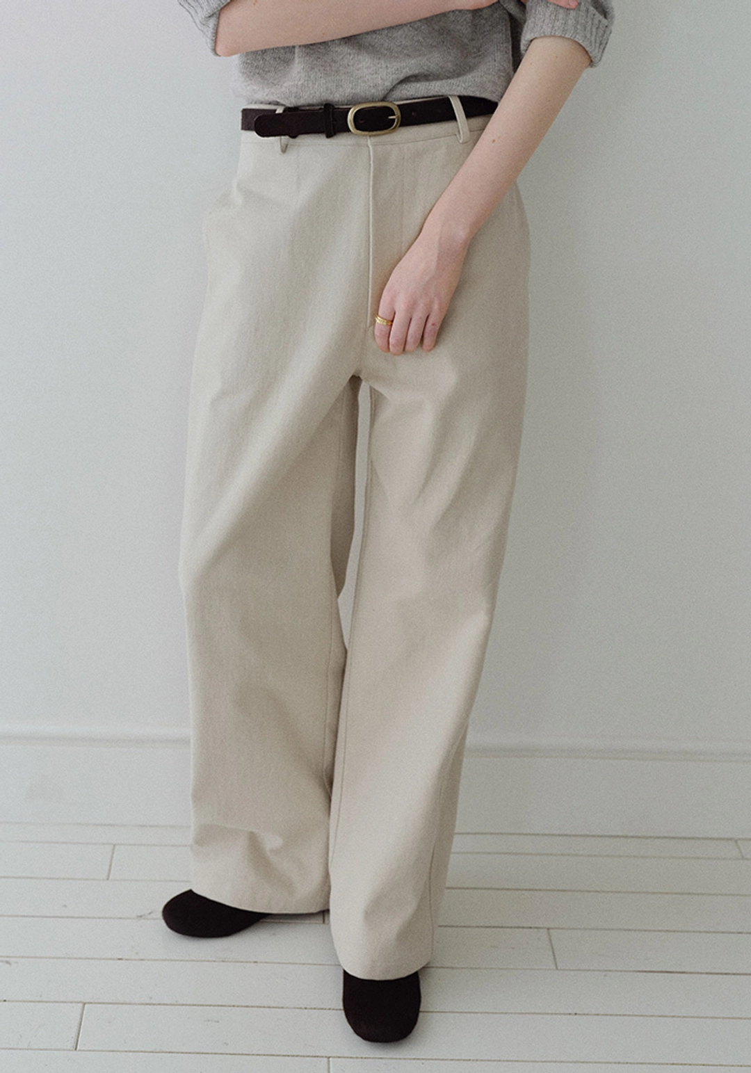 오브베이지 FLEECE COTTON WIDE PANTS_GREIGE_OE4C2XPL06GRG 상품 이미지 2