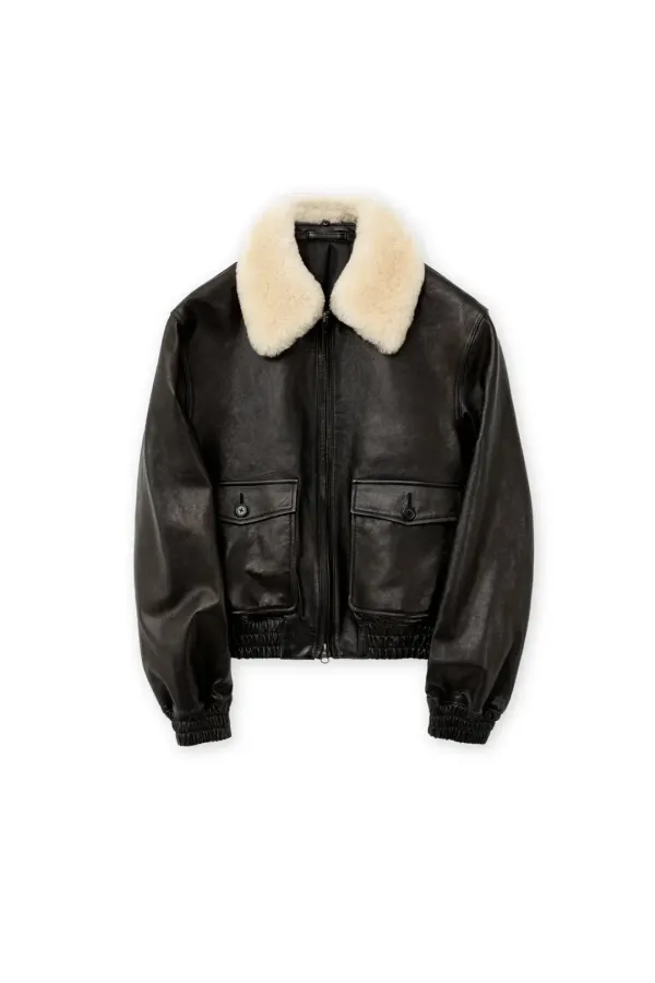 W A-2 Leather Jacket, Black