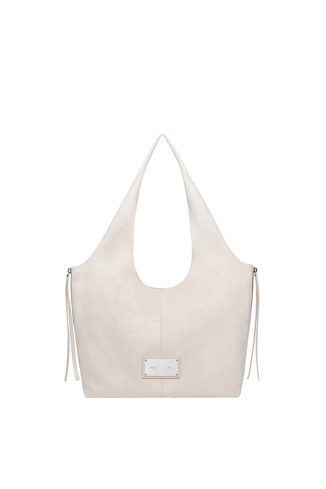 마뗑킴 SIDE ZIP SUEDE SHOULDER BAG IN IVORY 상품 이미지 1