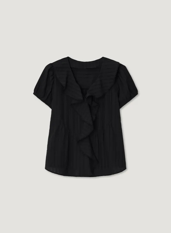 SOFIA RUFFLE BLOUSE_BLACK