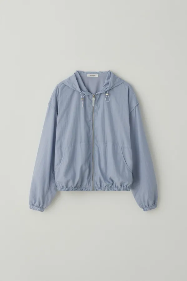 T/T Plaid windbreaker (blue gray)