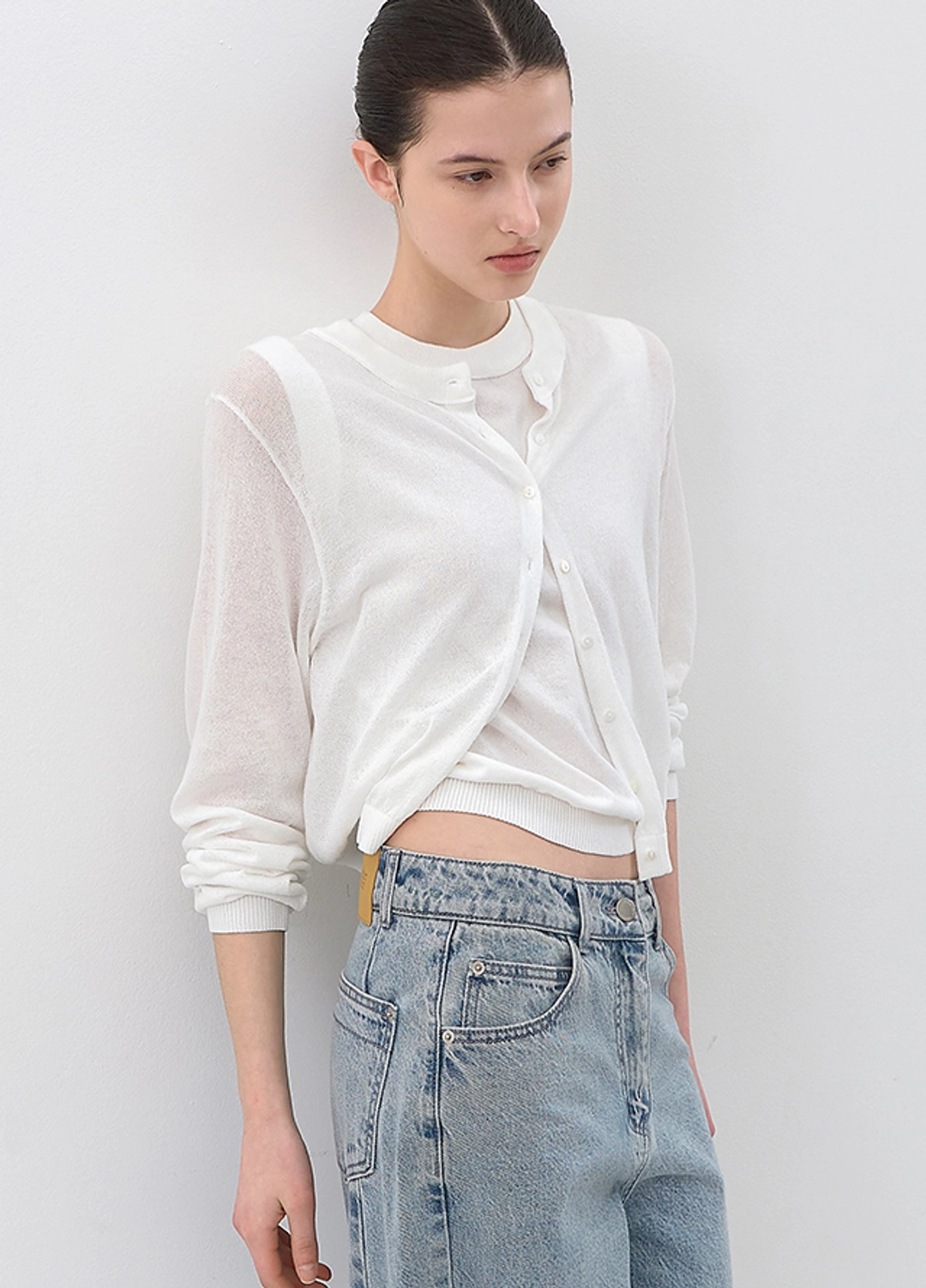 아뜰리에 나인 (CD-2268)AN WASHABLE UV-PRTECT TOP&CARDIGAN SET 상품 이미지 1