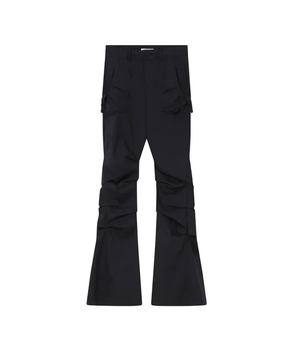 [레이 PICK] Shirring pocket bootscut pants BLACK