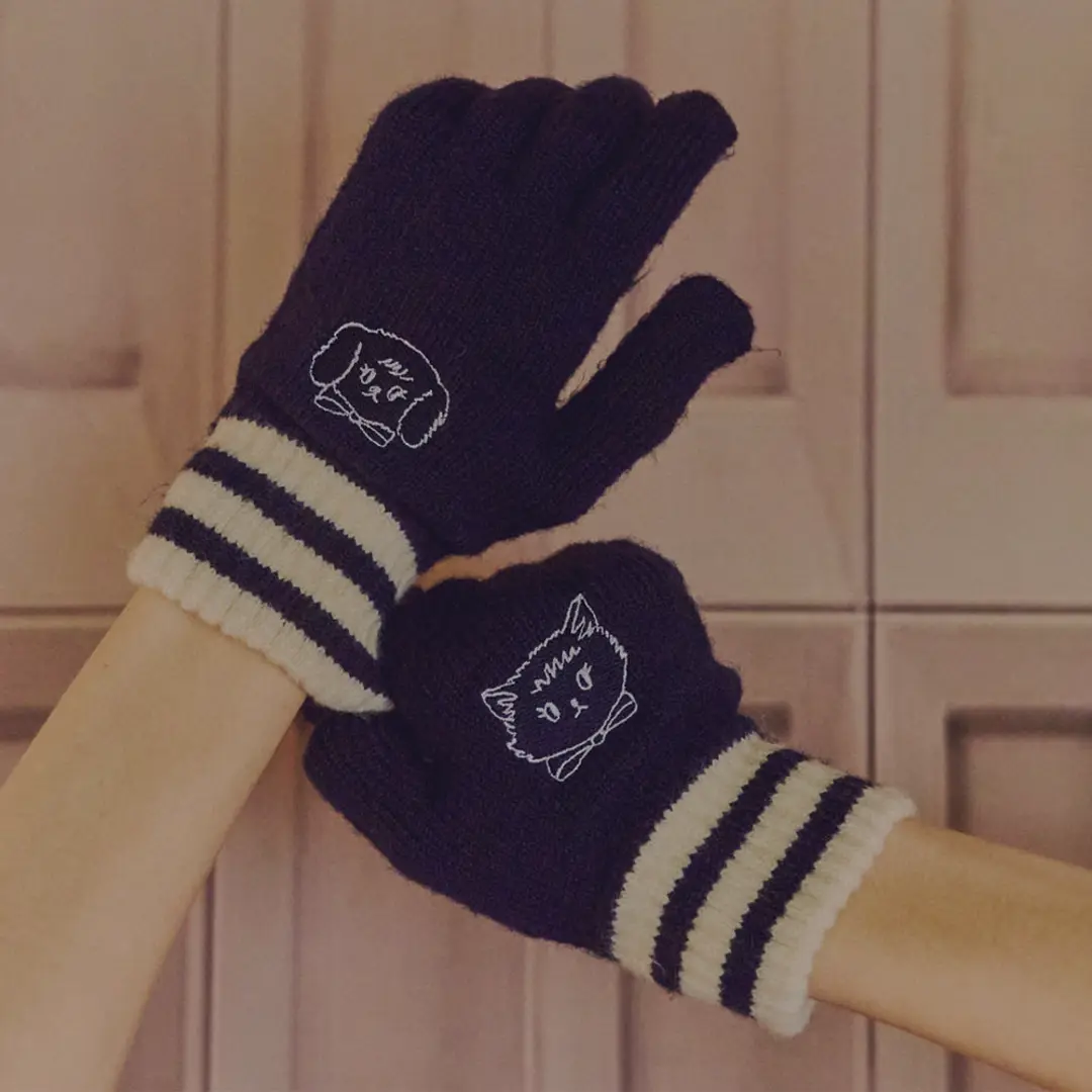론론 FURRYDISE GLOVES NAVY 상품 이미지 2