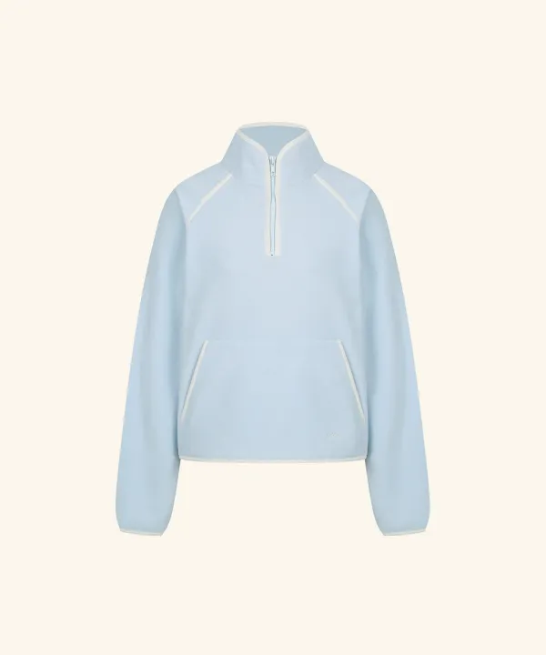 Letters Mémoire Fleece Half-Zip (Sky Blue)