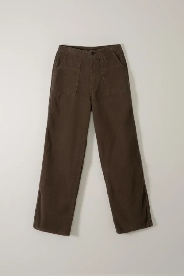 PATCH POCKET CORDUROY PANTS_BROWN