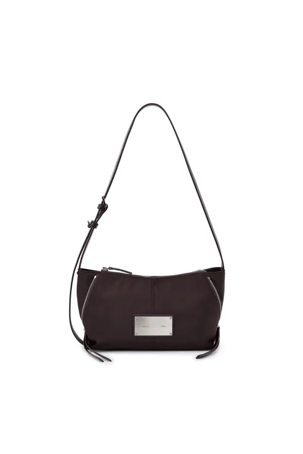 SIDE ZIPPER FABRIC TWO WAY BAG IN WINE
