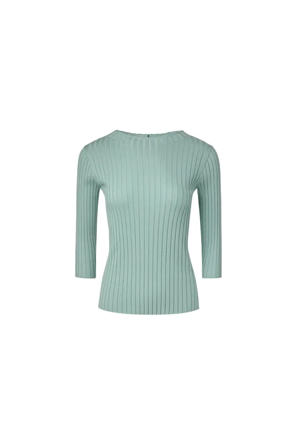 REVERSIBLE COMBI LINE RIB KNIT [MINT]