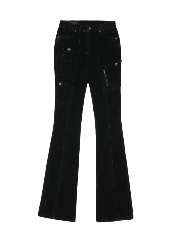 [ 2ND REORDER ] SIDE POCKET BOOTCUT JEANS, DEEP GRAY