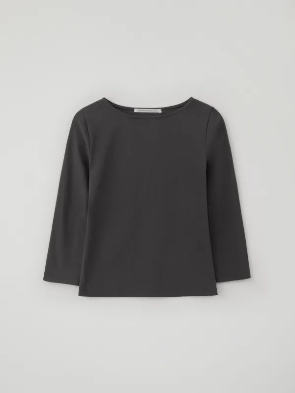 Boatneck Slim Tee(Charcoal)