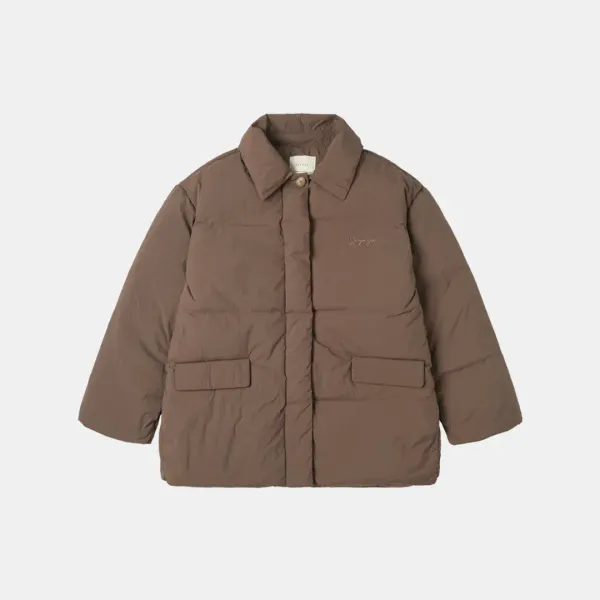 SIOT4123 패딩 하프 코트_Brown