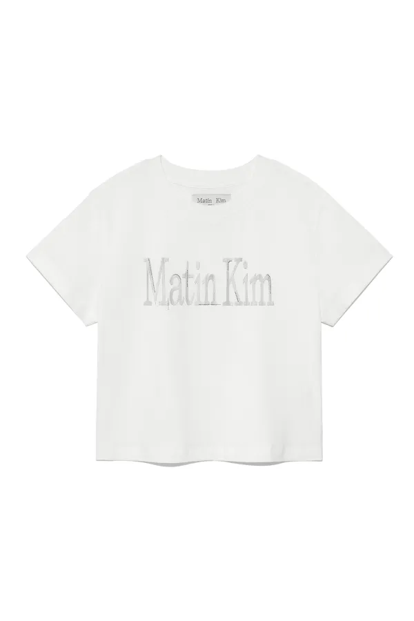 PATTERN ARTWORK LOGO CROP TOP IN WHITE