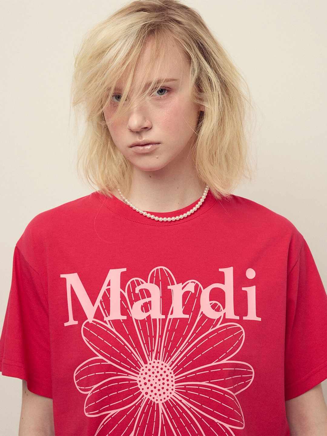 마르디 메크르디 TSHIRT FLOWERMARDI_RED PINK 상품 이미지 2
