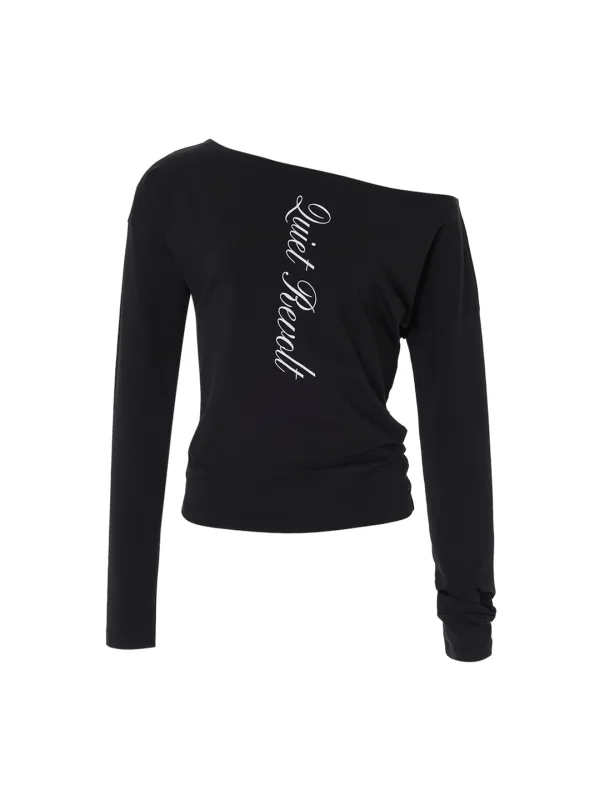 LETTERING OFF SHOULDER TOP_BLACK