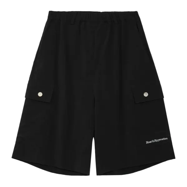 NYLON CARGO SHORTS - BLACK