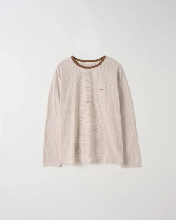 Stripe Long Sleeve T-shirt [BROWN]