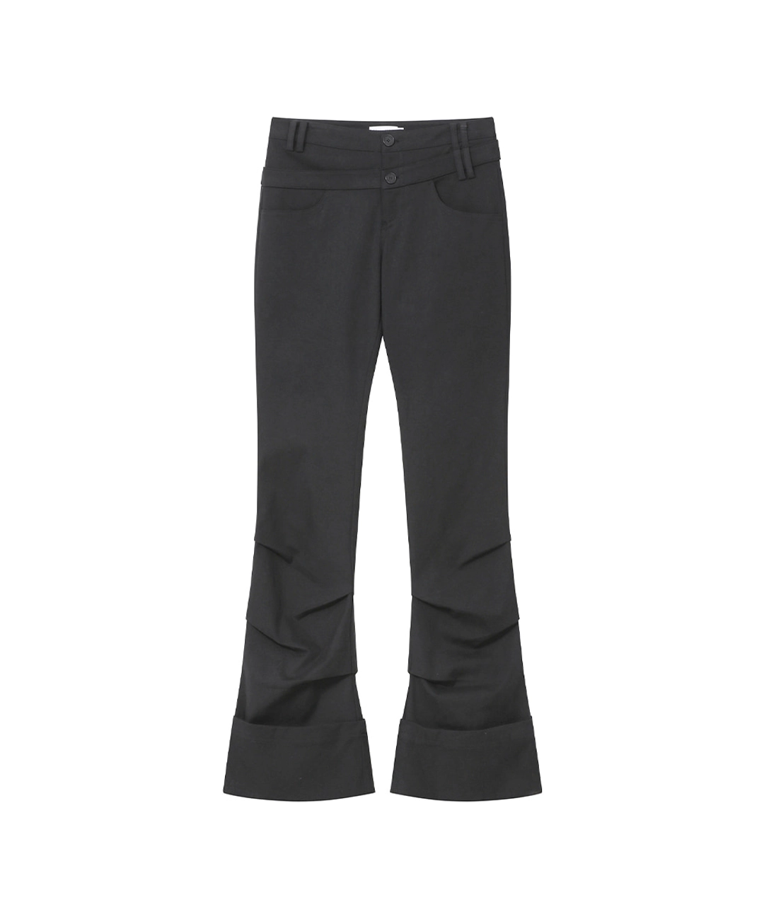 미세키서울 [레이 PICK] Two line layered folding pants CHARCOAL 상품 이미지 1