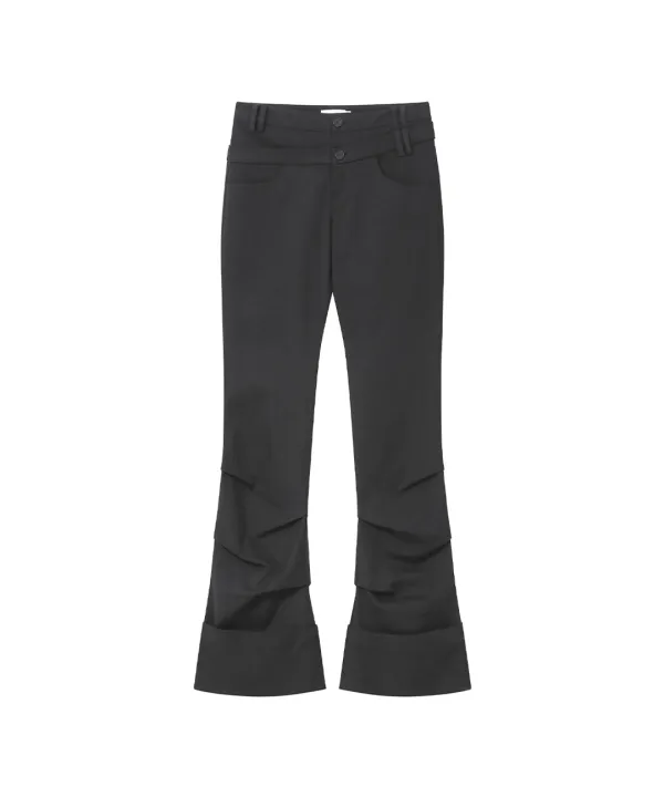 [레이 PICK] Two line layered folding pants CHARCOAL