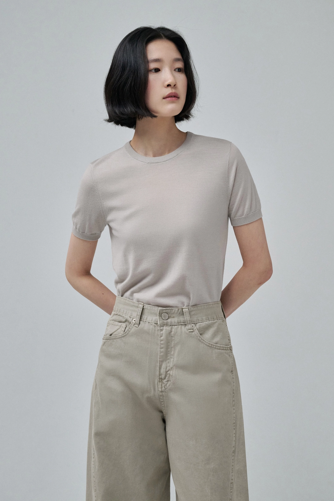 세이지먼트 SPRIA SUMMER WOOL ROUND-NECK KNIT_BEIGE 상품 이미지 2