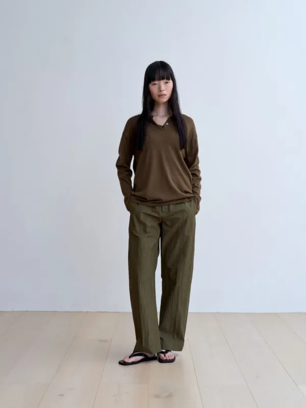[Exclusive] Washed curve pants (white / khaki / brown / beige / black)