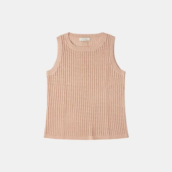 SIKN2117 펀칭 니트 나시_Pale pink