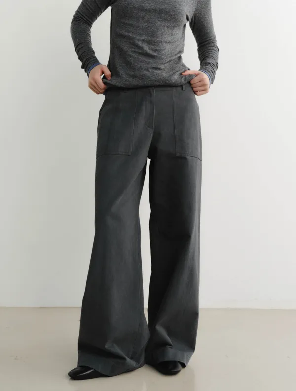Joan Cotton Pants (Charcoal)