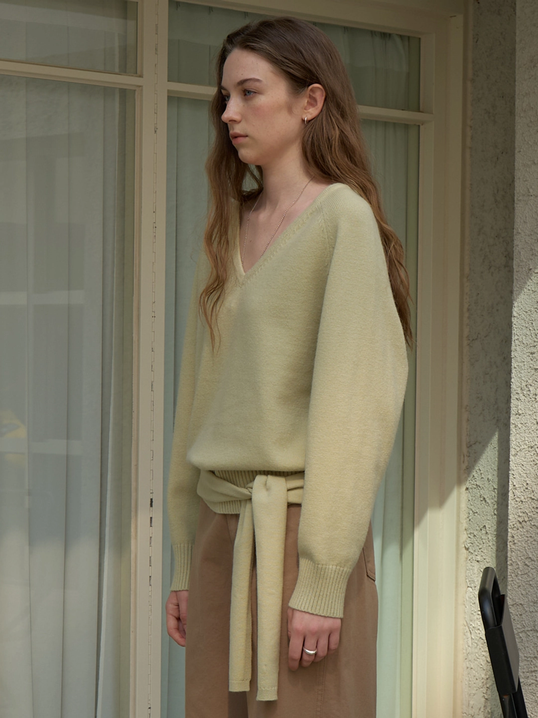 어몽 A V-NECK OVERSIZED MUFFLER  KNIT SET_MINT 상품 이미지 3