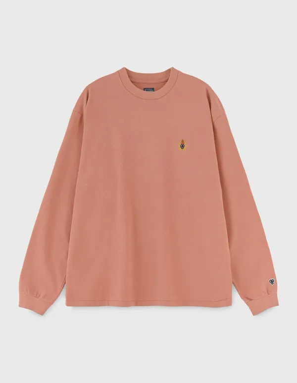 CREST WASHED 14S LONG SLEEVE / Brick Red