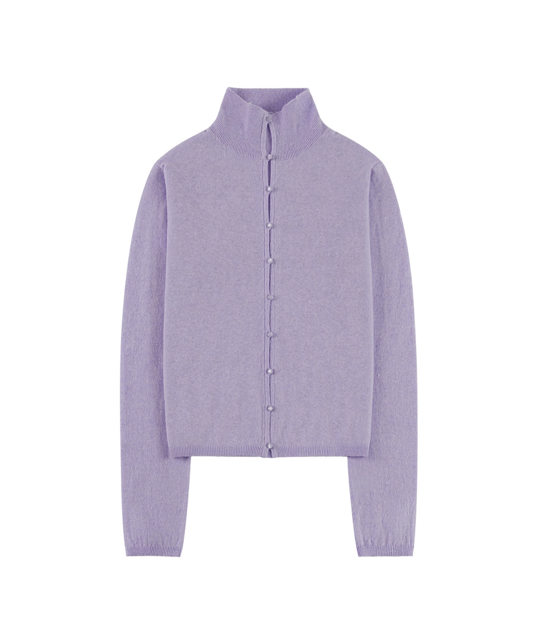 반원 아뜰리에 KN4282 울 블렌드 하이넥 카디건_Melange purple 상품 이미지 1