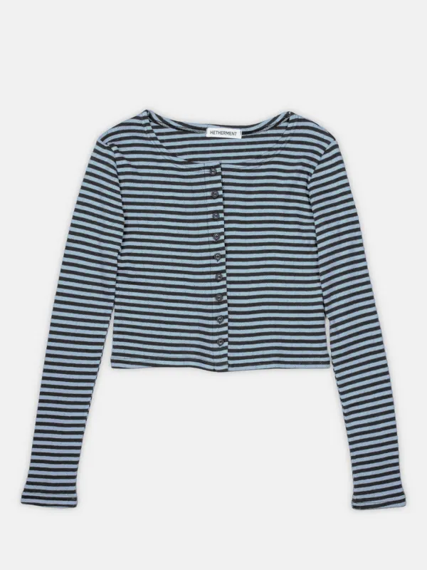 stripe jersey cardigan (blue)