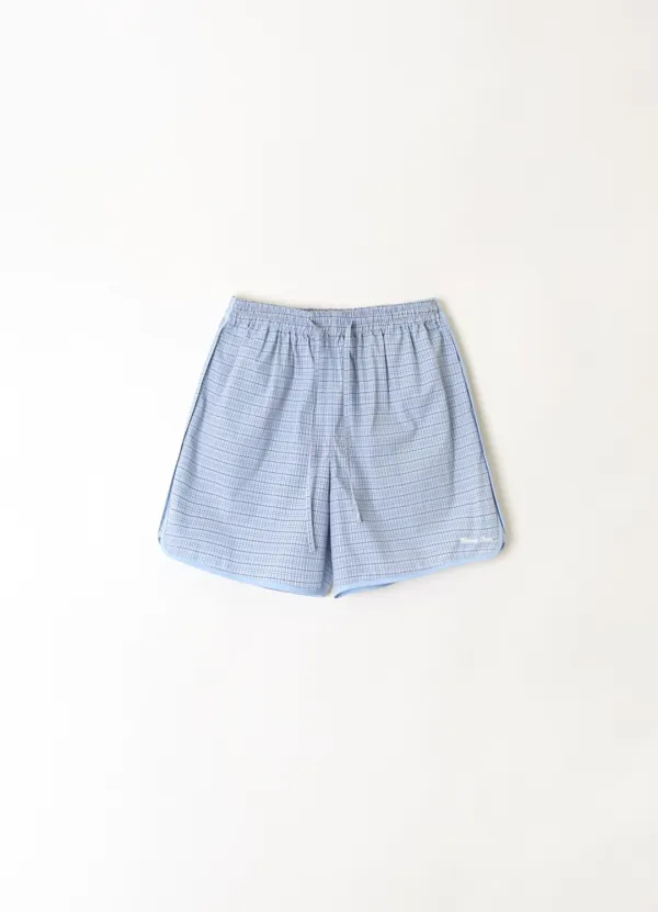 Cotton Binding Trunk Shorts - Blue Check