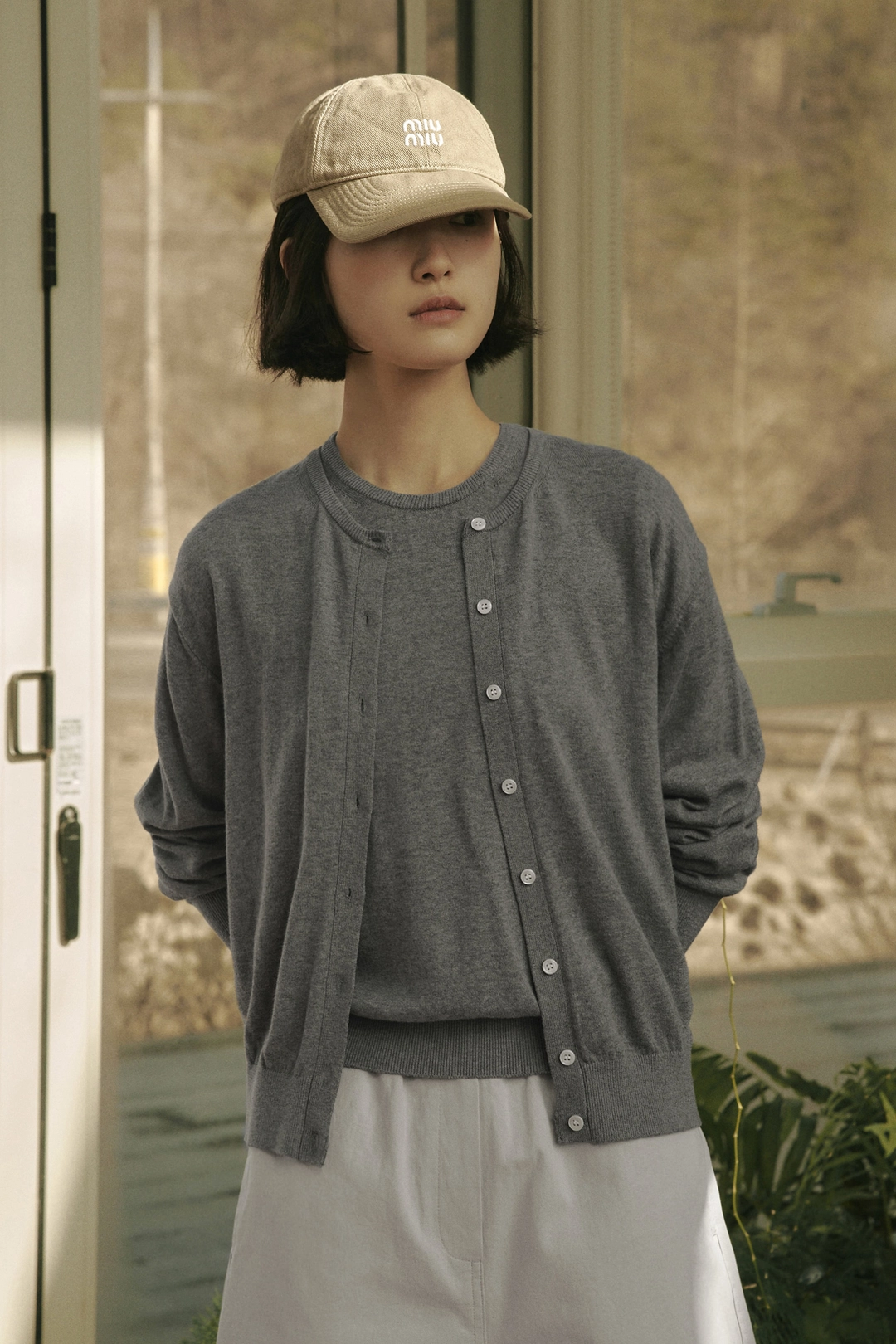 세이지먼트 CLARA COTTON SILK CARDIGAN_GRAY 상품 이미지 2