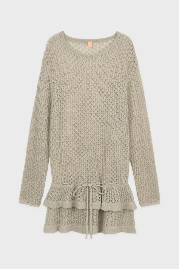 Openwork Knit Pullover (Beige)
